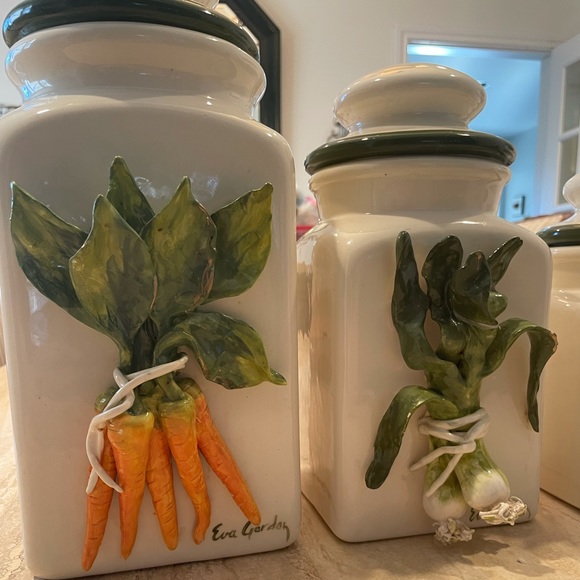 Eva Gordon Signed Canisters For Flower, Sugar etc - Picture 2 of 9